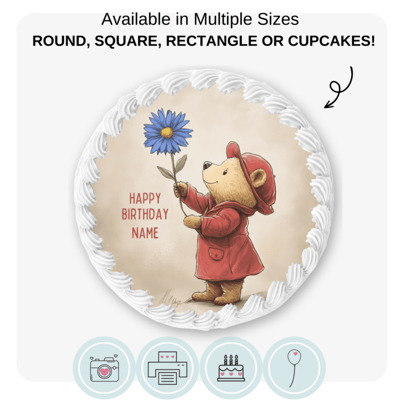 Paddington Style Bear Themed Cake Topper